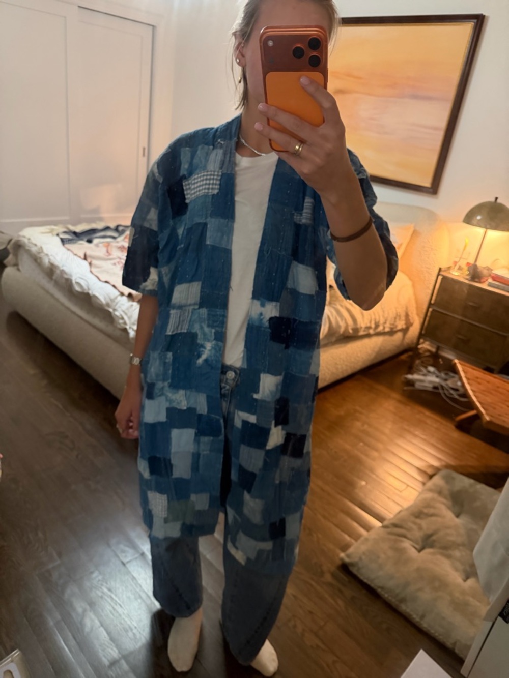 Vintage Patchwork Indigo Coat - Vintage Blue - Picture 2 of 8